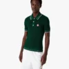 Grøn hæklet polo-shirt med korte ærmer