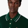 Grøn hæklet polo-shirt med korte ærmer