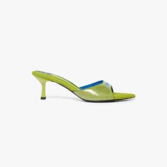 Grønne mule-sandaler med hæl