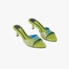 Grønne mule-sandaler med hæl