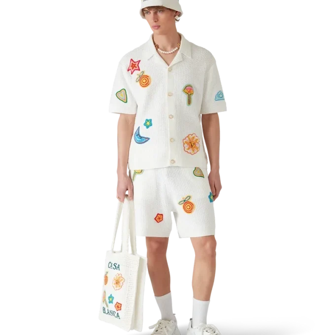 Hæklede shorts med mønster
