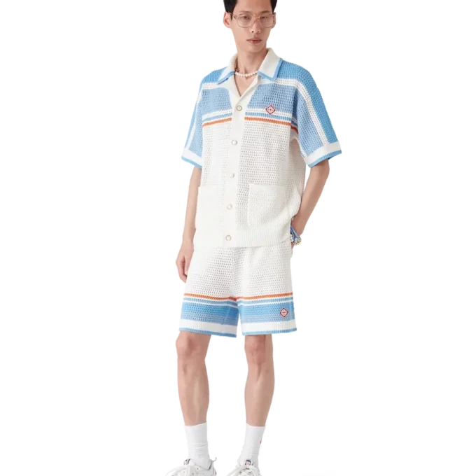 Hæklede tennisshorts i bomuld Hæklede tennisshorts i bomuld