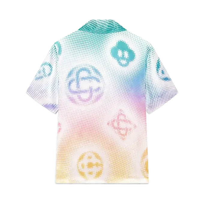 Halftone Logo-kortærmet shorts med cubansk krave