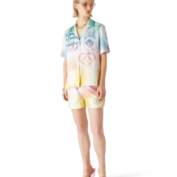 Halftone Logo Silk Shorts Halftone Logo Silk Shorts