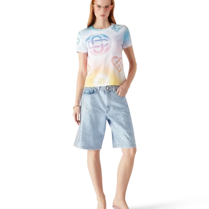 Halftone Logo T-shirt med korte ærmer og tætsiddende pasform på shorts