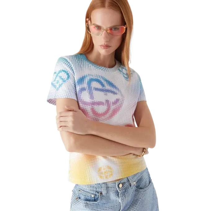 Halftone Logo T-shirt med korte ærmer og tætsiddende pasform på shorts