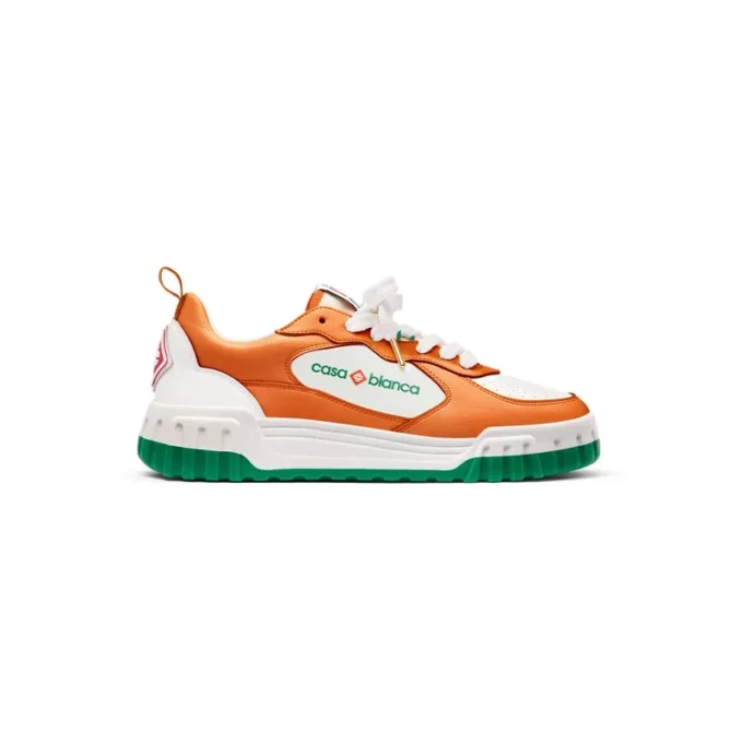 Herre Court orange og hvide sneakers