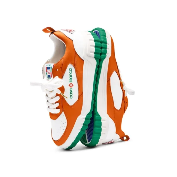 Herre Court orange og hvide sneakers