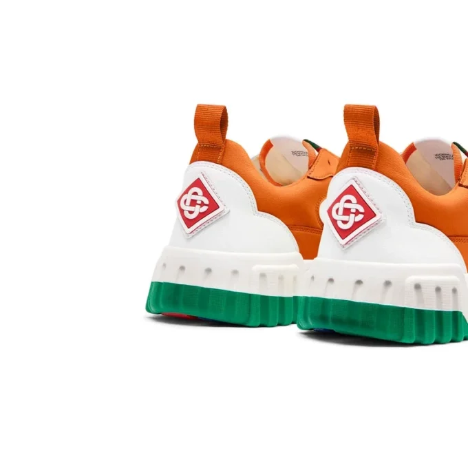 Herre Court orange og hvide sneakers