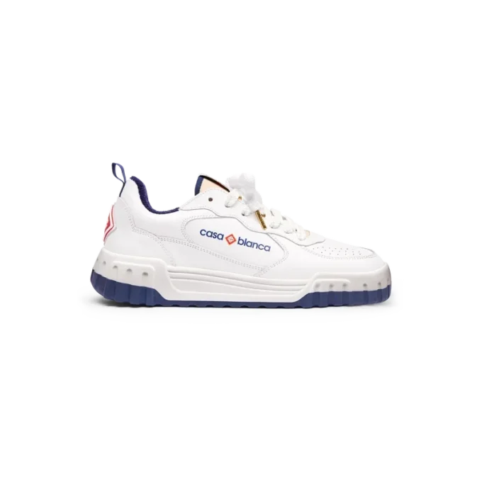 Herresneaker Court hvid og marineblå Herresneaker Court hvid og marineblå
