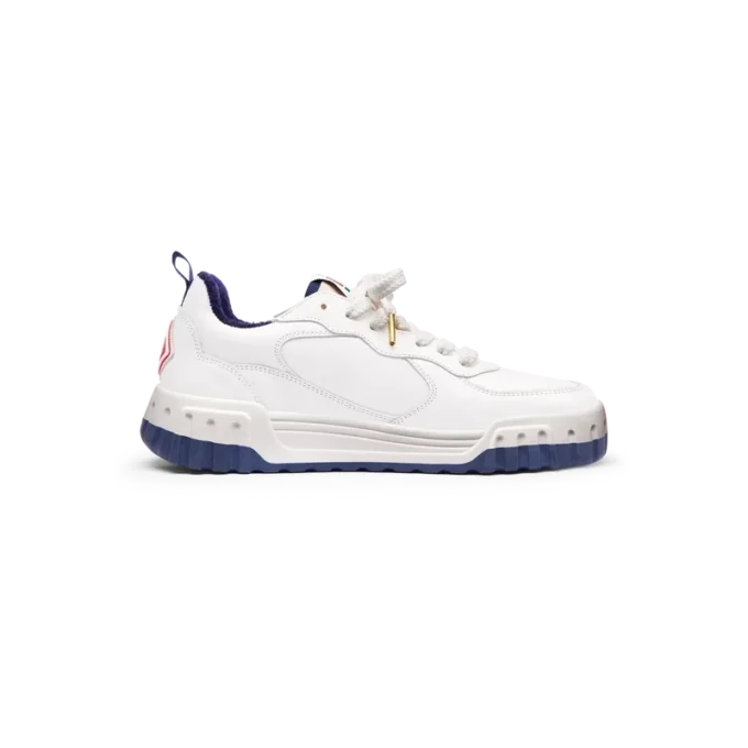 Herresneaker Court hvid og marineblå Herresneaker Court hvid og marineblå