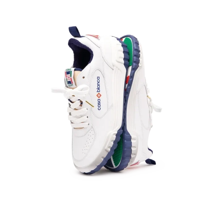 Herresneaker Court hvid og marineblå Herresneaker Court hvid og marineblå