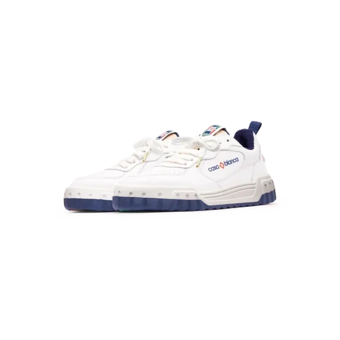 Herresneaker Court hvid og marineblå Herresneaker Court hvid og marineblå
