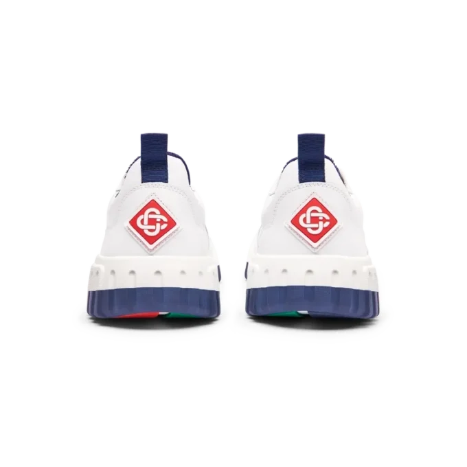 Herresneaker Court hvid og marineblå Herresneaker Court hvid og marineblå