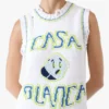 Hvid håndstrikket mini-tanktopkjole Hvid håndstrikket mini-tanktopkjole