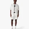 Hvid kortærmet mesh-skjorte med shorts