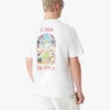 Hvid kortærmet T-shirt med tennislandskab i shorts