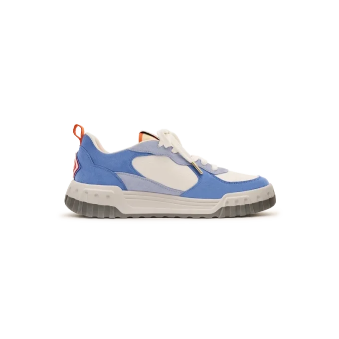 Court-sneaker til kvinder i hvid og blå