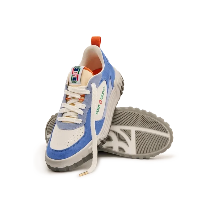 Court-sneaker til kvinder i hvid og blå