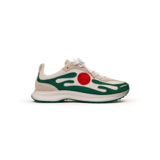 Hvid og grøn Stade-sneaker til kvinder