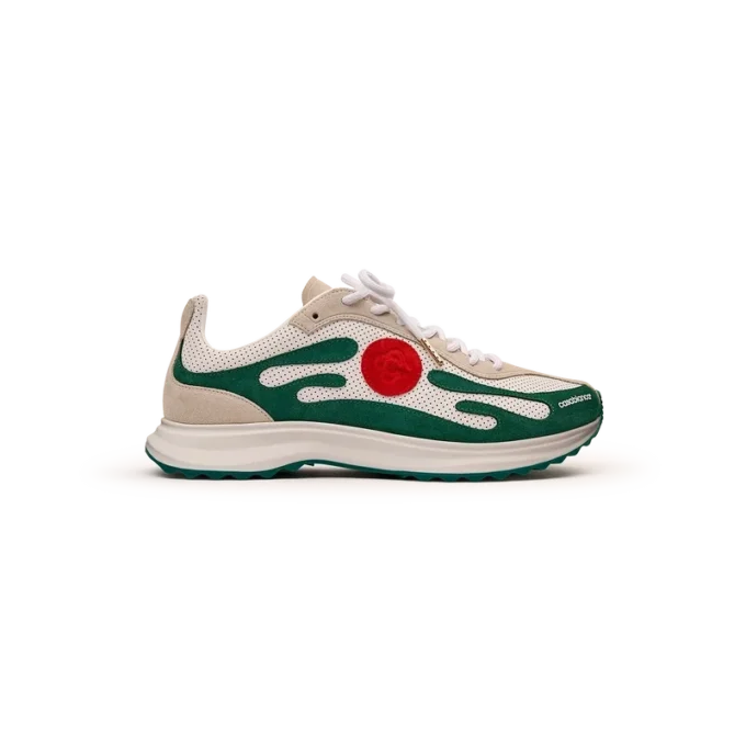 Hvid og grøn Stade-sneaker til kvinder Hvid og grøn Stade-sneaker til kvinder