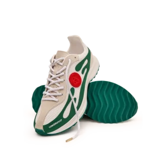 Hvid og grøn Stade-sneaker til mænd