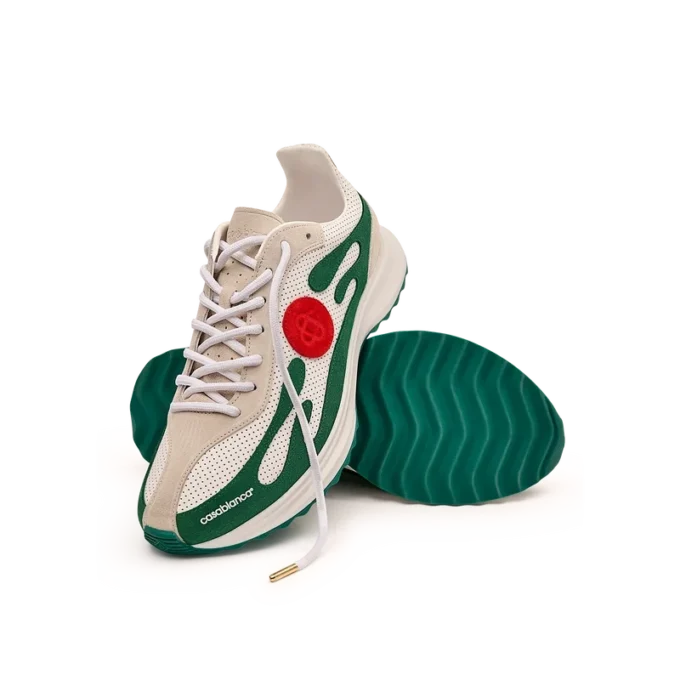 Hvid og grøn Stade-sneaker til kvinder Hvid og grøn Stade-sneaker til kvinder