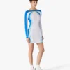 Hvid stretch-tennis-maxi-kjole i halvtoner