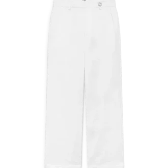 Hvide chino-bukser med monogram