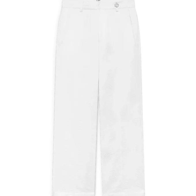 Hvide chino-bukser med monogram