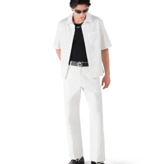 Hvide chino-bukser med monogram