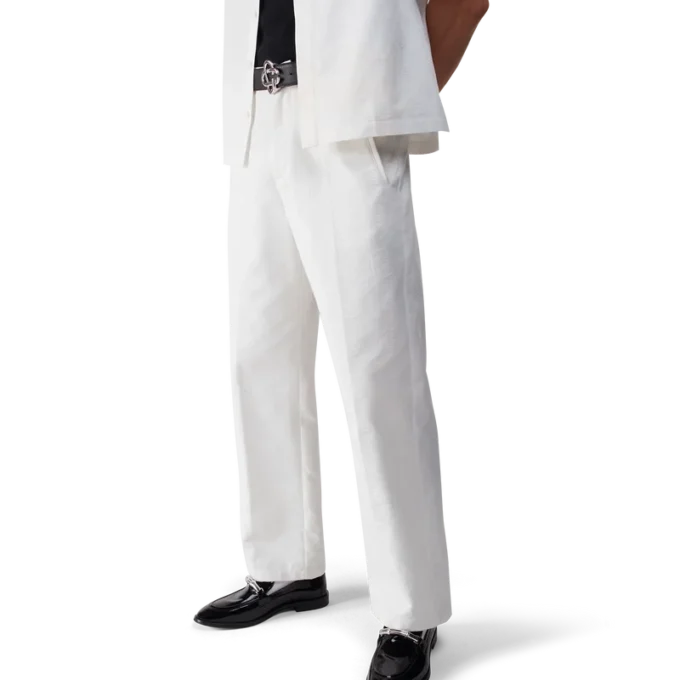Hvide chino-bukser med monogram