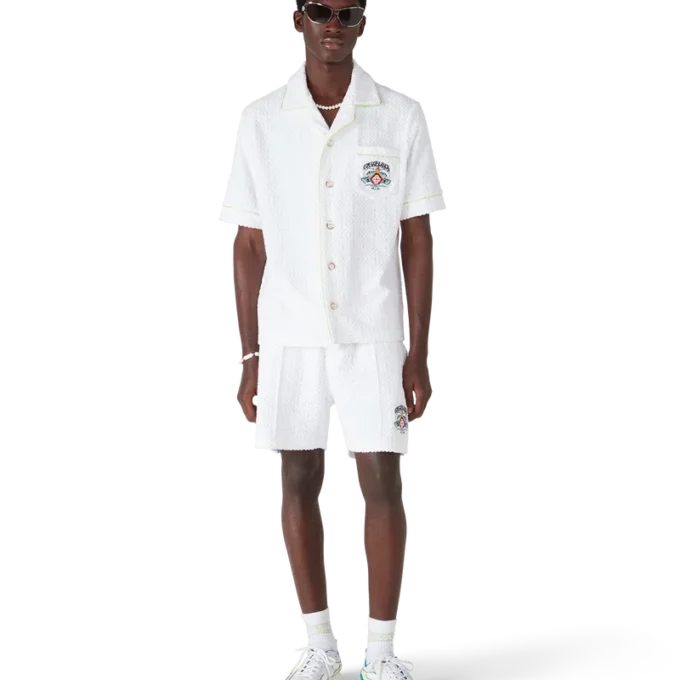 Hvide frotté-Shorts