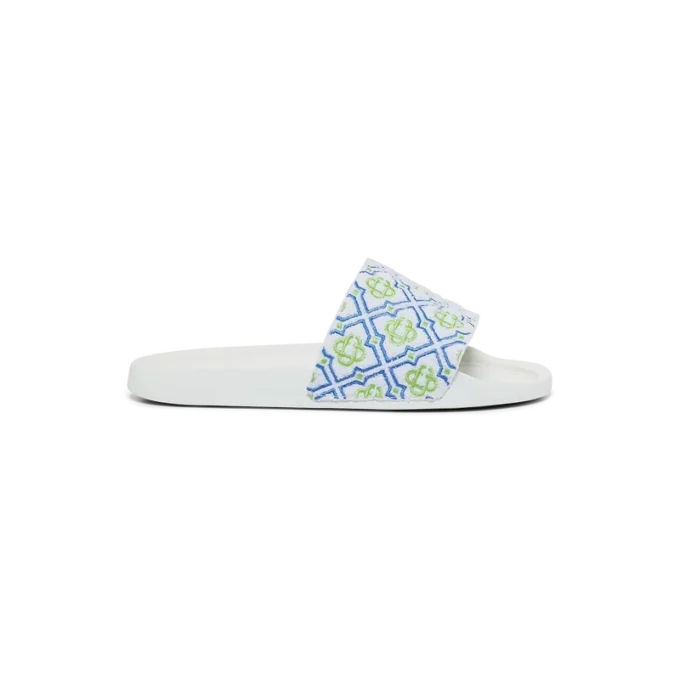Hvide Monogram-pool-sandaler til mænd