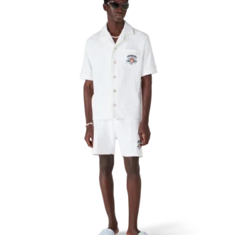 Hvide Monogram-pool-sandaler til mænd