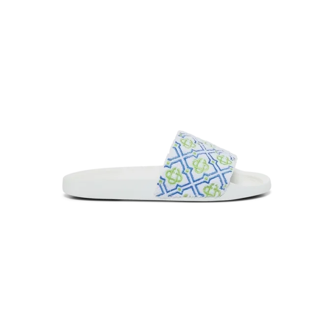 Hvide Monogram-poolsandaler til kvinder Hvide Monogram-poolsandaler til kvinder