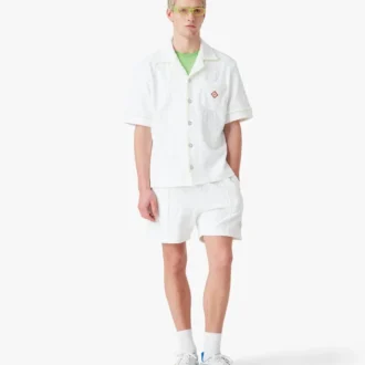 Hvide monogram-Shorts i frotté