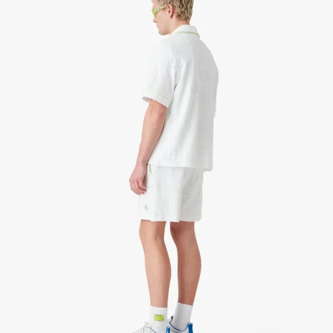 Hvide monogram-Shorts i frotté