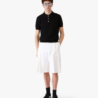 Hvide plisserede baggy shorts