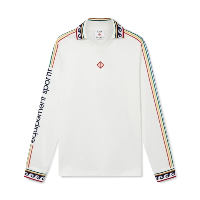 Jacquard Monogram fodboldskjorte med lange ærmer