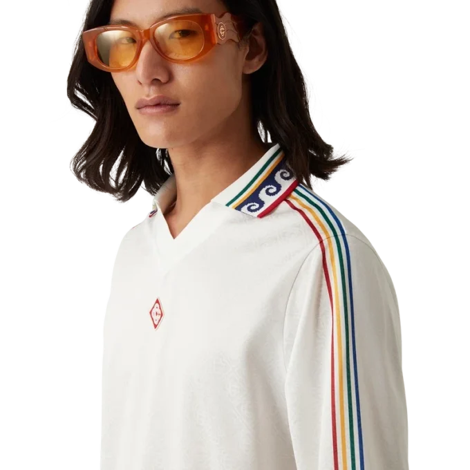 Jacquard Monogram fodboldskjorte med lange ærmer