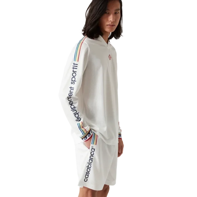 Jacquard Monogram fodboldskjorte med lange ærmer