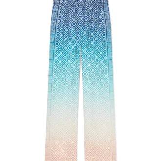 Jacquard-silkebukser med farveovergang