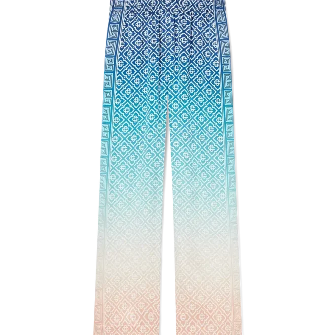 Jacquard-silkebukser med farveovergang