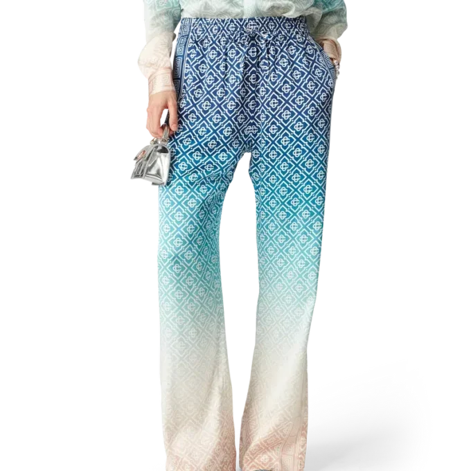 Jacquard-silkebukser med farveovergang