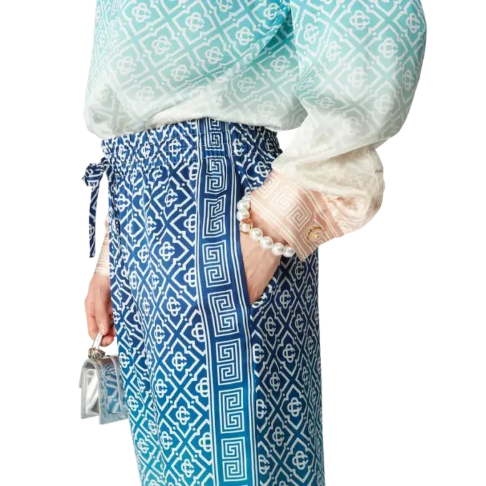 Jacquard-silkebukser med farveovergang