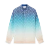 Jacquard-silkeskjorte med langærmet og farveovergang Jacquard-silkeskjorte med langærmet og farveovergang