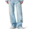 Jeans med broderet motiv