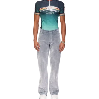Jeans med ferskenfarvet struktur