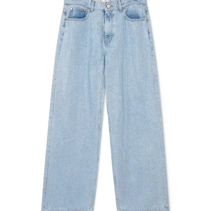 Jeans med krystalpynt